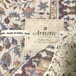 Artistic Accents Made in India Decorative Throw 100% Cotton